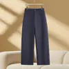 Pantalones de pierna ancha de algodón, súper elegantes, fluidos, versátiles, casuales, hechos a medida para mujer, nueva colección otoño 2026, cintura elástica, tiro alto, favorecedores