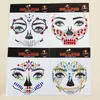 Venta Caliente Transfronteriza Serie de Halloween Pegatinas Faciales de Diamante Accesorios de Decoración de Rostro de Fantasma Pegatinas Faciales de Calavera para Actuación en Escenario