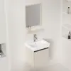 Gabinete de Baño de Aluminio tipo Panal con Lavabo Cerámico Integrado, Juego de Gabinete para Lavabo de Baño, Gabinete de Encimera para Lavabo