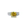 Anillo de Diamante Moissanita Amarilla de 3 Quilates Venta al por Mayor Transfronteriza Europea y Americana Anillo de Diamante Amarillo para Mujer Bolígrafo de Prueba de Color para Diamante
