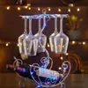 Criativo Suporte de Vinho Doméstico Porta Garrafas de Vinho Suporte de Taças de Vinho de Cabeça para Baixo Armário de Vinho Estilo Europeu Enfeites Suporte de Vinho