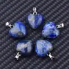 Pedra Natural Jade 1,5cm Pingente em Forma de Coração Cristal Coração em Forma de Pedra Preciosa Colar Pingente de Ágata Personalizado Acessórios de Joias