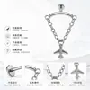 Pendientes de Acero Inoxidable con Cadena de Borlas para Cartílago Versátiles Studs para Hélice Estilo Moda Europea y Americana para Mujer Directo del Fabricante