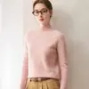 Suéter de cachemira suave para mujer, de punto, con cuello medio alto de doble hilo, estilo simple y versátil, mangas raglán, suéter base adelgazante