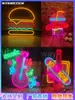 Tienda de té con leche Luz de neón LED Bar de moda KTV Cafetería Cartel luminoso decorativo de hamburguesa Set hecho a medida
