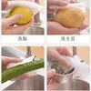 Cepillo Limpiador de Frutas y Verduras, Herramienta de Cocina para Lavar Patatas, Verduras y Frutas, Manga de Dedo Flexible, Cepillo Limpiador Multifuncional para Ranuras