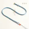 Collar Colgante de Ágata Jade Cuerda Nudo Plano Tejido a Mano DIY Colgante de Jade Cristalino Hebilla de Seguridad Cordón Dorado