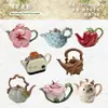 Paquete de Pegatinas Retro Story Serie de Tetera Tema de Tetera Materiales de Decoración para Diario Pegatinas 8 Hojas en 6 Diseños para Elegir