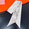 Pañuelo de seda con 26 letras para el pelo, elegante y súper bonito, estilo coreano, decorativo, para atar bolsos, para mujer, novedad de 2022