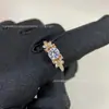 Anillo Redondo de Diamante Mariposa Gejia Anillo de Mariposa de Diamante Simulado Romántico de Verano Anillo de Lujo Ligero de Nicho para Mujer