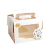 Caja para Pastel de 4 pulgadas Altura de 4 pulgadas Ventana Transparente Caja de Empaque para Pastel de Cumpleaños Caja de Empaque para Pastel Mousse