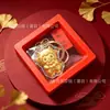 Pingente de Ovelha da Sorte para o Ano da Ovelha, Corrente para Celular com Folha de Ouro, Chaveiro de Bolsa, Enfeite de Carro com Fio Vermelho, Brinde Promocional