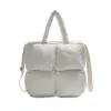 Bolsa Tote Cuadrada de Algodón de Moda para Mujer Otoño 2025 Tendencia Versátil Simple Ligera para Hombro y Cruzada