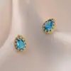 Aretes para Mujer, Aretes de Flor Corazón con Circonita Micro-pavimentada de Cobre, Nueva Moda de Nicho, Diseño Simple, Joyería de Temperamento y Versátil