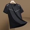 Camiseta de Manga Corta Fina de Seda Hielo para Hombre Verano Nueva Camiseta Transpirable con Agujeros Secado Rápido Ropa de Fitness Ropa de Verano para Hombre