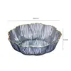 Bol de Fruta de Lujo Ligero de Alto Valor Transparente con Borde Dorado Frutos Secos Dulces Plato de Exhibición para Mesa de Café de Sala de Estar Plato de Almacenamiento para Mesa de Comedor de Cocina