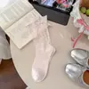 Calcetines Finos de Verano para Mujer, Calcetines Apilados con Lazo Dulce, Versátiles de Estilo Coreano Ins de Media Pantorrilla, Ultradelgados