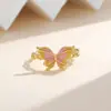 Anillo de Encaje de Mariposa Sueño Hermoso de Color Esmaltado Diseño de Nicho Apertura Hueca Estilo de Corte Anillo de Moda Versátil