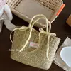 Bolso Tejido Fresco y Sencillo, Bolso Pequeño Versátil de Verano, Bolso de Malla para Mujer para Playa de Vacaciones, Bolso de Mano Mini de Paja Lindo Estilo Japonés