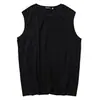 Chaleco de Color Puro de Cuello Redondo para Hombre, Chaleco Holgado, Sudadera Deportiva de Fitness, Camiseta Básica Versátil Casual sin Mangas