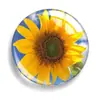 Planta de Venta Caliente Girasol Hora Piedra Preciosa Joyería DIY Tablero de Mensajes de Cristal Imán para Nevera Llavero Soporte para Teléfono