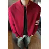 Suéter de tricô com três listras, cardigã masculino, jaqueta, outono/inverno, caimento solto, estilo casual, design novo e popular, atacado para exportação e vendas transfronteiriças
