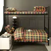 Juego de Ropa de Cama para Dormitorio Estudiantil de Tres Piezas, Juego Completo para Cama Individual, Colcha de Algodón, Juego Completo de Funda de Edredón y Colchón, Juego de Cuatro o Seis Piezas