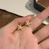 Pendientes de Plata de Ley S999 Estrella de Mar de Verano para Mujer, Circonita Microincrustada, Lujo Ligero, Gama Alta, Estilo Nicho, Únicos, Pendientes Sencillos