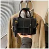 Bolso Pequeño Transfronterizo de Moda para Mujer, Versátil para Otoño 2025, Nuevo Bolso de Hombro Cruzado Mate con Costuras, Bolso de Mano Cuadrado Pequeño