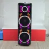 Caixa de Som Bluetooth MT-1218 Alto-falante Duplo de 12 polegadas Microfone Sem Fio Luz RGB Sistema de Som para Dança Quadrada Portátil ao Ar Livre com Controle Remoto