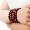 Pulseira de Sândalo Sangue Africano e Jacarandá de Folha Pequena para Homens e Mulheres, Contas Budistas 108 Pulseira para Casais e Melhores Amigos, Pulseira de Sândalo Estilo Antigo