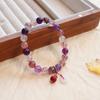 Novo bracelete de ametista natural feminino bracelete de cristal morango nove roxo anel aberto de fogo joia de mão anel de corrida saco da sorte de cinábrio