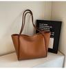 2024 Casual Retro Tecido Grande Capacidade Simples Cor Sólida Estilista Estilo Coreano Casual Bolsa de Ombro para Mulheres
