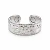Set Popular Transfronterizo de Pulsera y Anillo Magnéticos, Diseño Floral Retro Europeo y Americano, Acabado Cepillado de Cobre Rojo Antiguo, Joyería de Estilo Vintage para Parejas