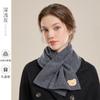Invierno Nueva Llegada Bufanda 100% Lana Delicada Suave Patrón Bordado Bufanda de Oso para Mujer Doble Cara Bicolor Combinable