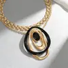 Nuevo Colgante de Anillo Vintage Collar Moda Europea y Americana Encanto Creativo Exquisito Exagerado Joyería Versátil Personalidad Tendencia