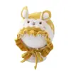 Chapéu de lã para bebê outono e inverno fofo super fofo coelho gorro de tricô bebê com forro de fleece grosso proteção para as orelhas