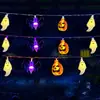 Nueva cadena de luces de colores transfronteriza decoración de Halloween Araña murciélago fantasma calabaza festival de fantasmas luces decorativas cadena de luces colgantes