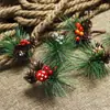 Decoración de árbol de Navidad colgante simulación planta Baya rama de bayas de Navidad accesorios aguja de pino de Navidad simulación de aguja de pino