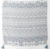 Yi Tao exportación de comercio exterior algodón y lino bufanda de mano retro estilo familiar azul gris flor pequeña borla bufanda chal mujer