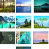 Cartão Postal Paisagem Floresta Curativa Cartão de Cumprimentos Cenário Natural Decoração de Parede Adesivo de Parede Estilo Ins Cartão de Bênção Manuscrito DIY