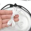 Fivela de Cheongsam Fivela de Tecido Borboleta de Jade com Cauda Longa Botões Trançados Estilo Chinês Botões Decorativos para Roupa Tang Retrô
