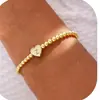 Pulsera Amazon Cross-Border Love Letter con 26 Letras, Nueva Moda Estilo Casual Simple Pulsera Elástica de Cuerda con Cuentas para Mujer