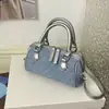 Bolsa Cilíndrica de Mano de Nuevo Estilo Coreano para Mujer Verano 2026, Bolso de Hombro Incrustado con Diamantes, Bolso de Axila, Bolso de Verano para Mujer