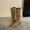 Botas western apiladas de estilo páramo para aumentar la altura para mujer, nuevas botas largas adelgazantes 2026, botas de montar de tubo alto Maillard