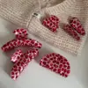 Pinza Grande para el Cabello de Acetato con Estampado de Leopardo Rosa para Mujer, Adecuada para Cabello Grueso, Accesorio Coreano para el Cabello