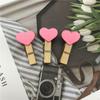 Clip de madera decorativo de amor hecho a mano DIY Cuerda de cáñamo/foto/clip de madera de nota Clip de madera pequeño de estilo coreano
