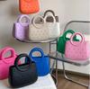 Bolsa de Hombro Impermeable Transfronteriza con Agujero para Pared Bolsa Tote Impresa DIY Portátil Estilo Simple Moda Celebridad de Internet Bolsa Tejida de Paja Bolsa Tote de Eva