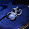 Accesorios de traje DIY S925 plata esterlina pendientes de perlas anillo soporte vacío pendientes anillo de dos piezas productos semiacabados