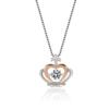Fabricantes de suministro transfronterizo de Europa y Estados Unidos al por mayor Collar de plata esterlina inteligente Crown S925 colgante femenino corazón hueco que late